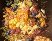 A Basket of Fruit with Animals - 利奥波德·辛诺格尔